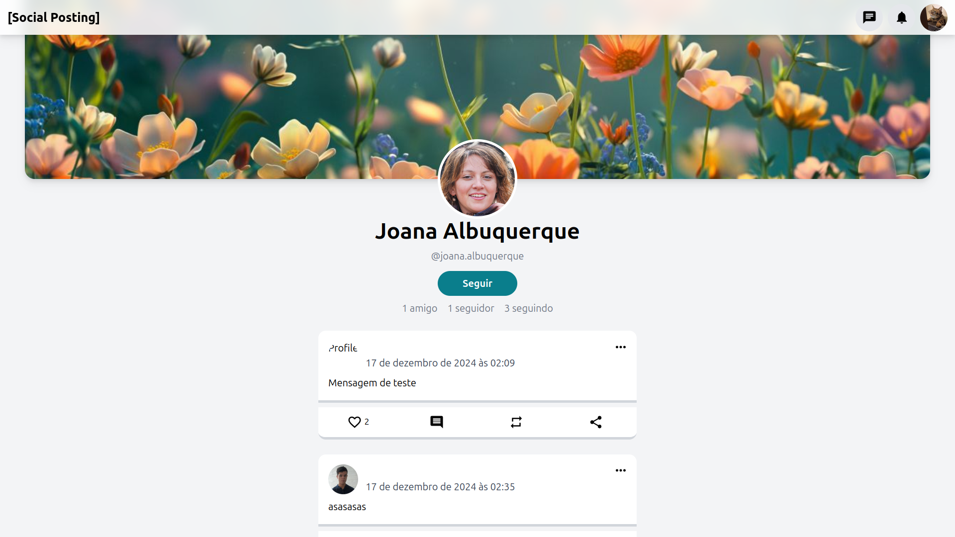 Imagem do projeto de rede social 1